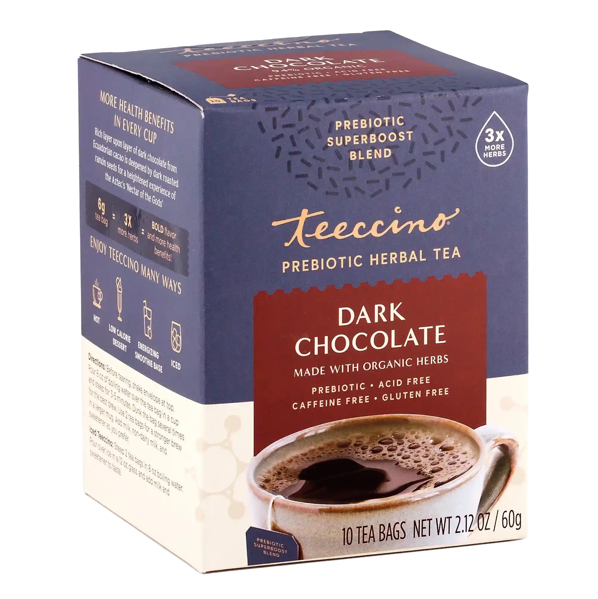 Té de Hierbas Prebiótico SuperBoost de Chocolate Negro