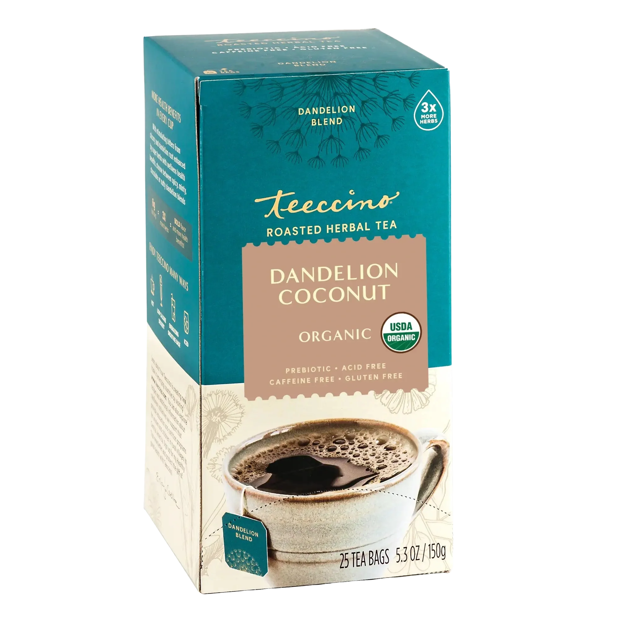 Té de hierbas tostado de diente de león y coco