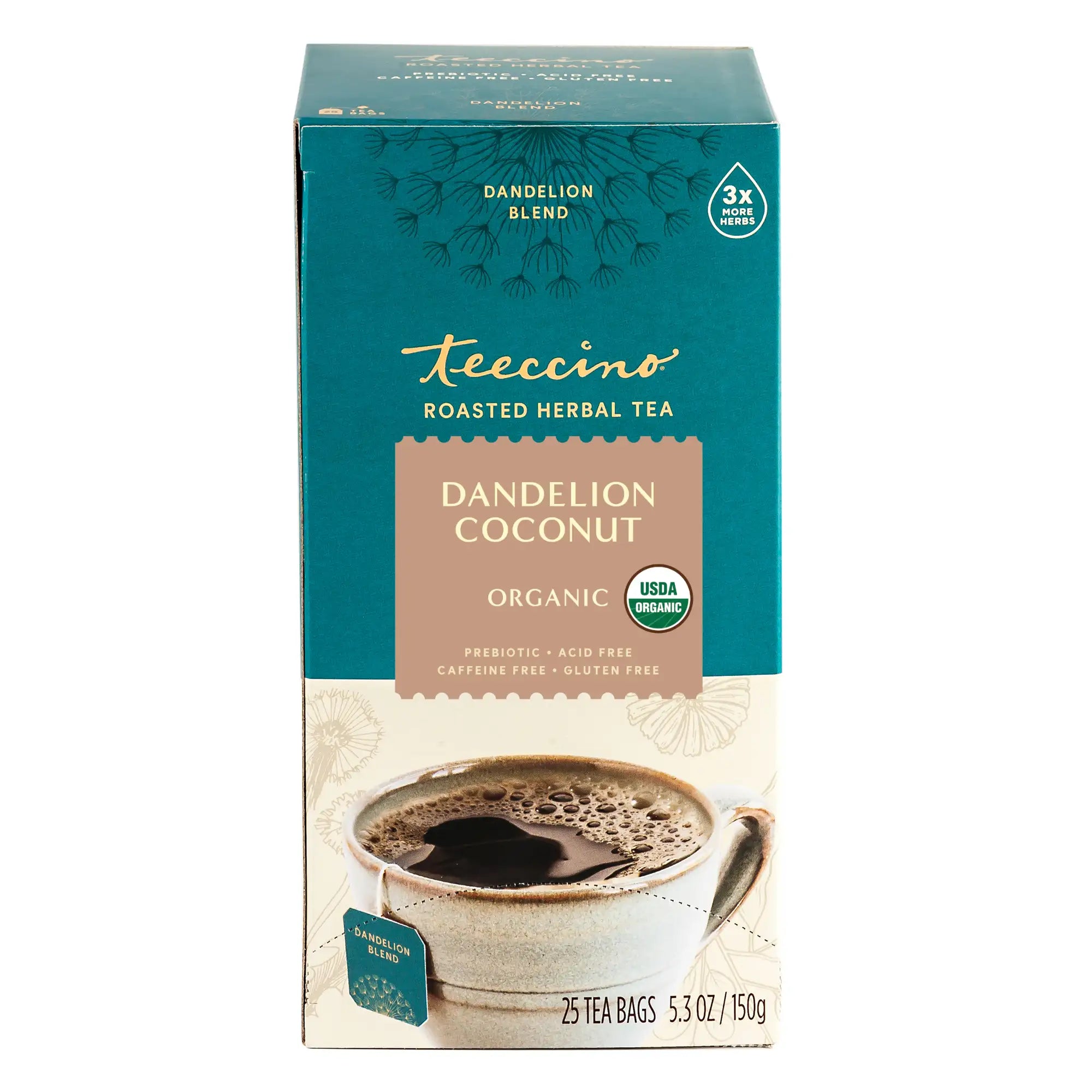 Té de hierbas tostado de diente de león y coco