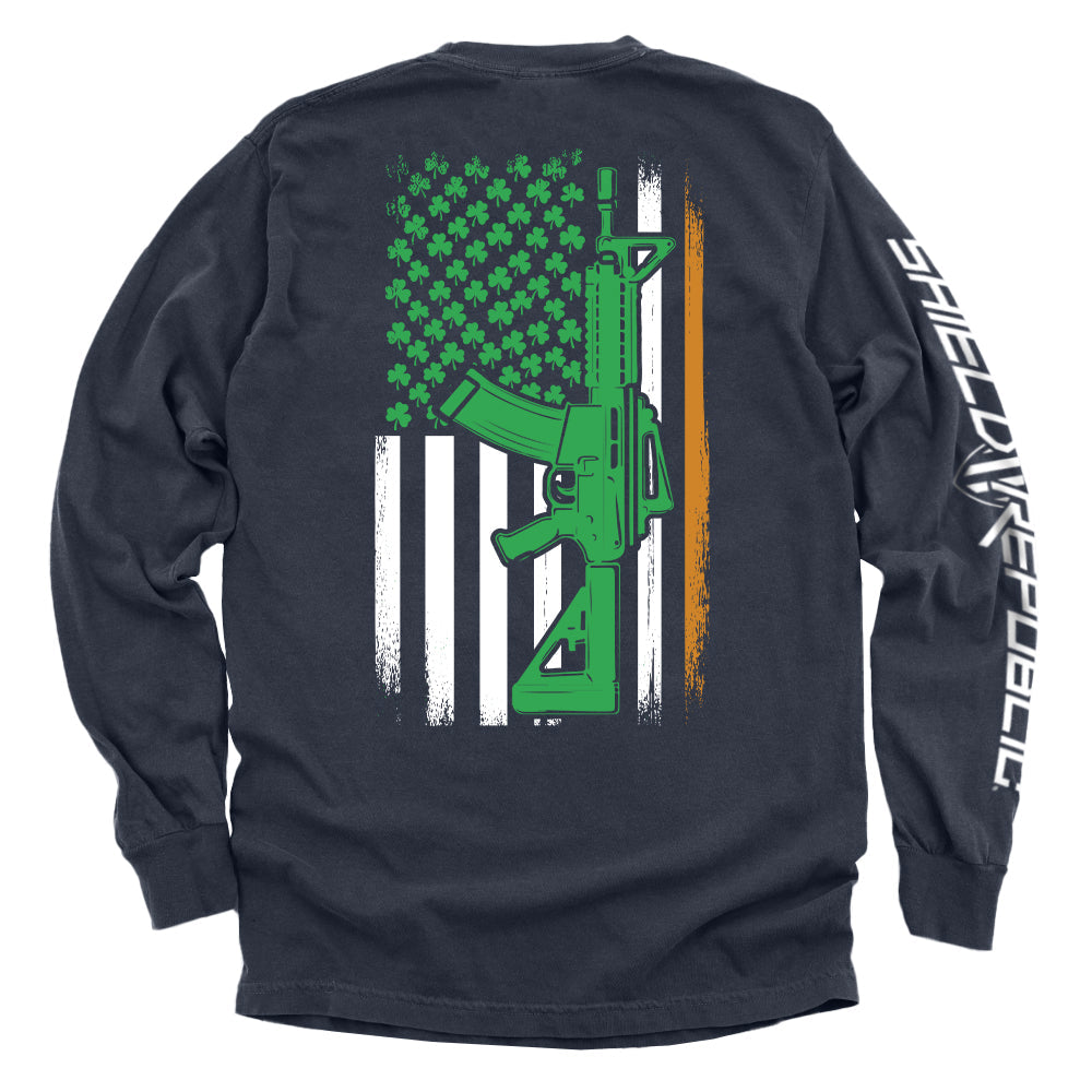 Ar15 Irish American Flag Back Print