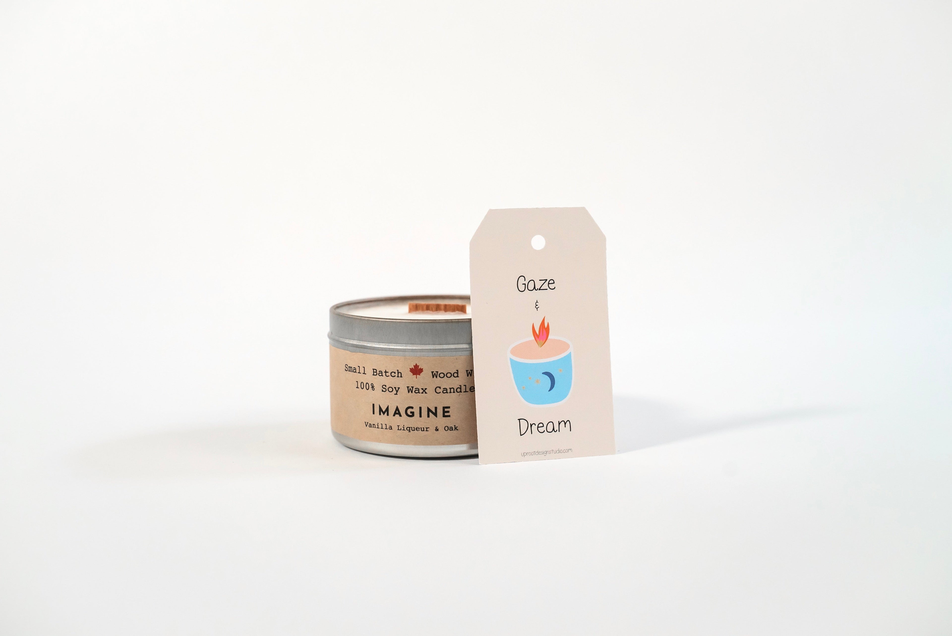 "Imagine" Soy Crackling Wick Eco-Candle - Vanilla Liqueur + Oak (Shine On / Winter Dreaming)