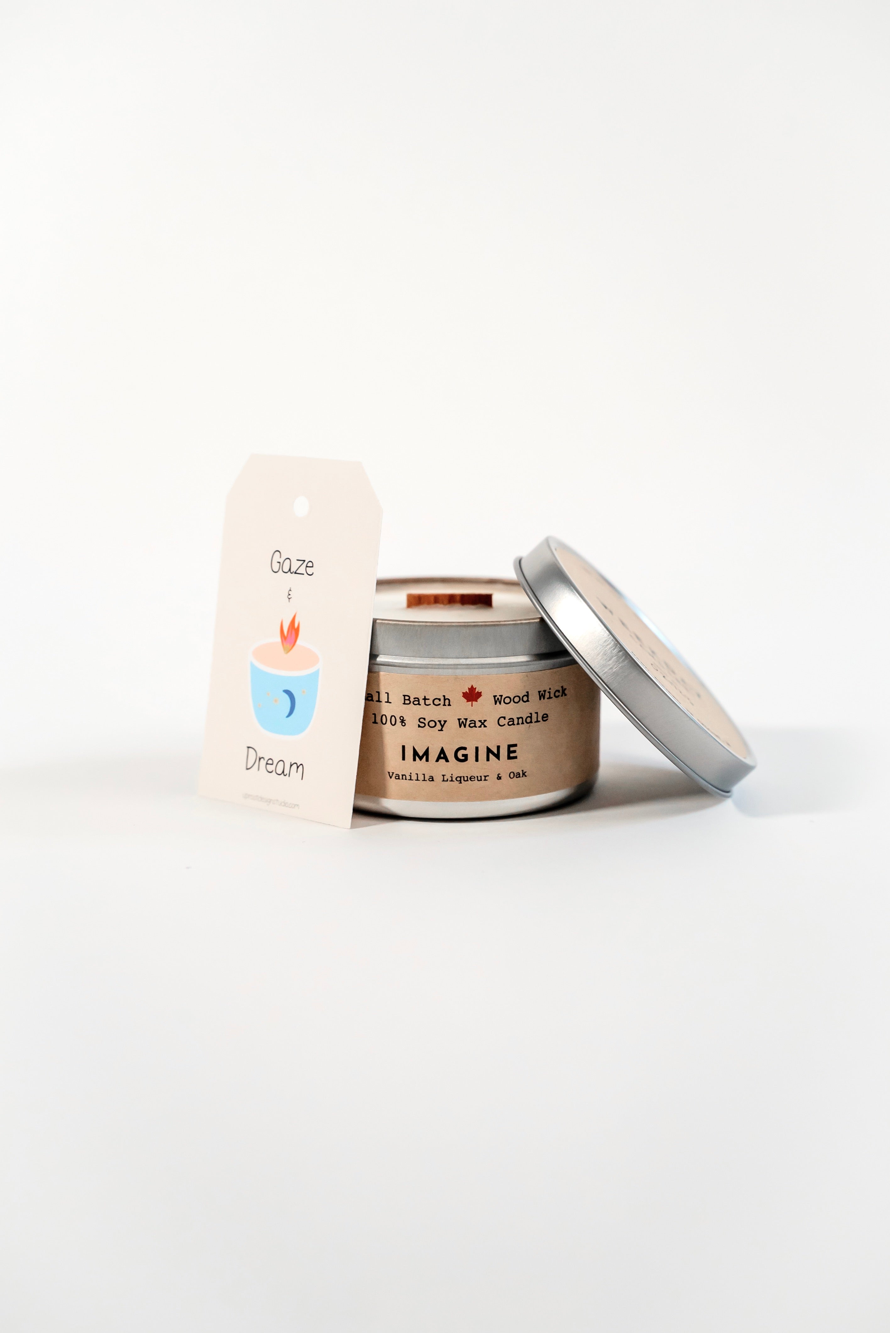 "Imagine" Soy Crackling Wick Eco-Candle - Vanilla Liqueur + Oak (Shine On / Winter Dreaming)