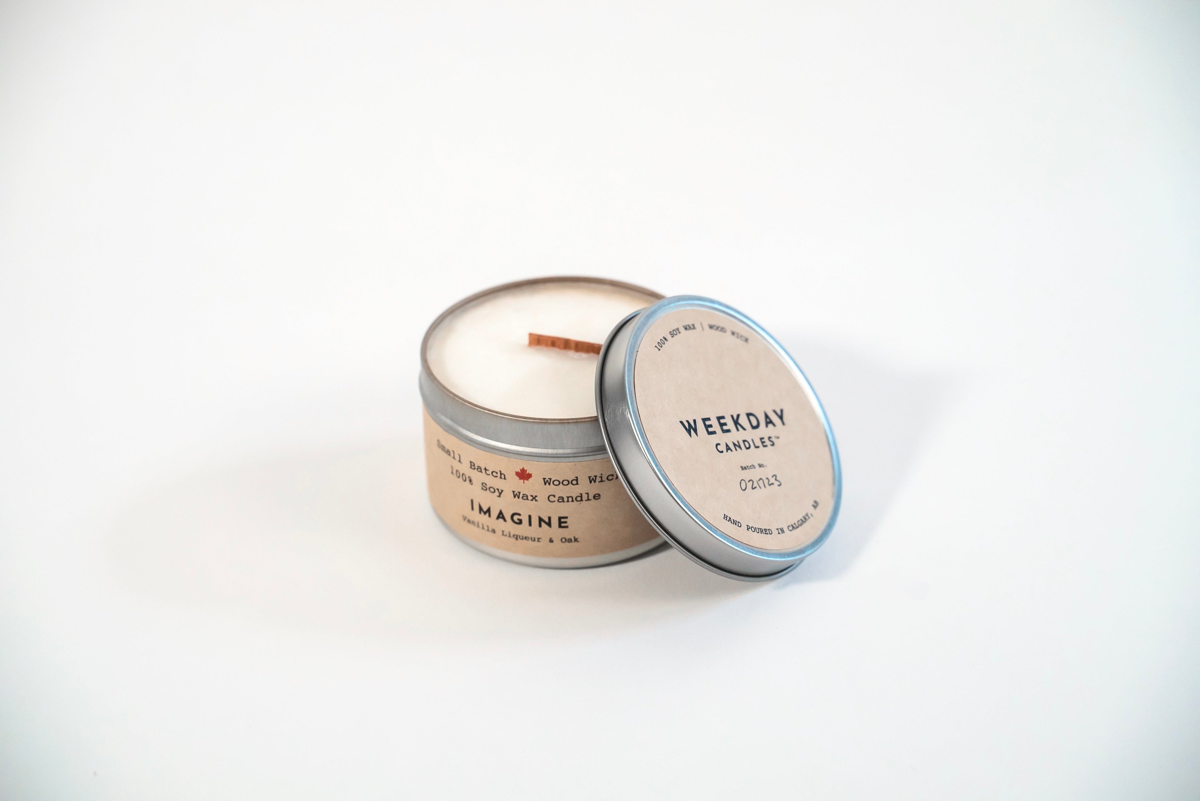 "Imagine" Soy Crackling Wick Eco-Candle - Vanilla Liqueur + Oak (Shine On / Winter Dreaming)
