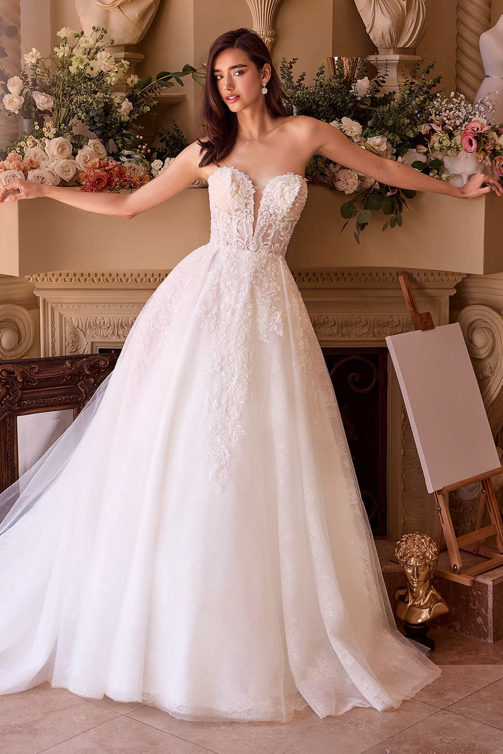 Andrea & Leo WL037 Dress Strapless Wedding Ball Gown & Lace Bolero is a bridal ball gown for wedding, formal events. It features tulle styling and a polished formalwear look suited for Honey Badger Books shoppers selecting special-occasion apparel.