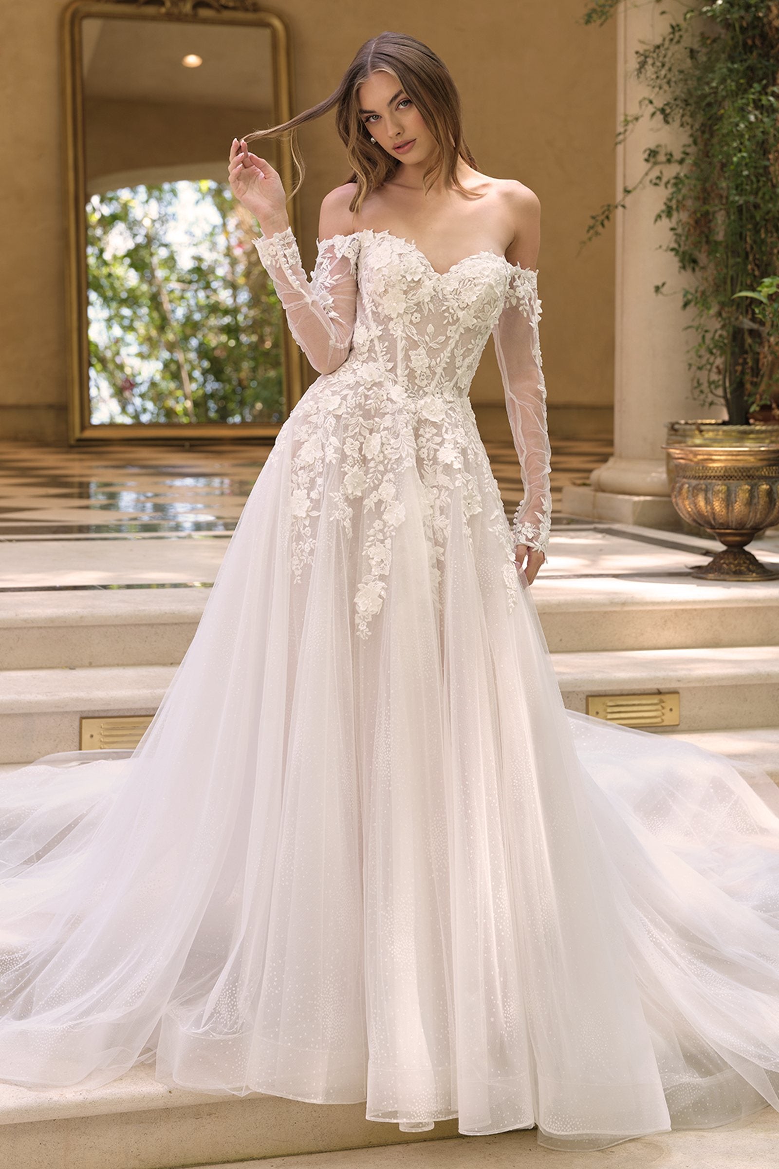 Wedding Dress | Andrea & Leo Wl067 Off the Shoulder Sheer