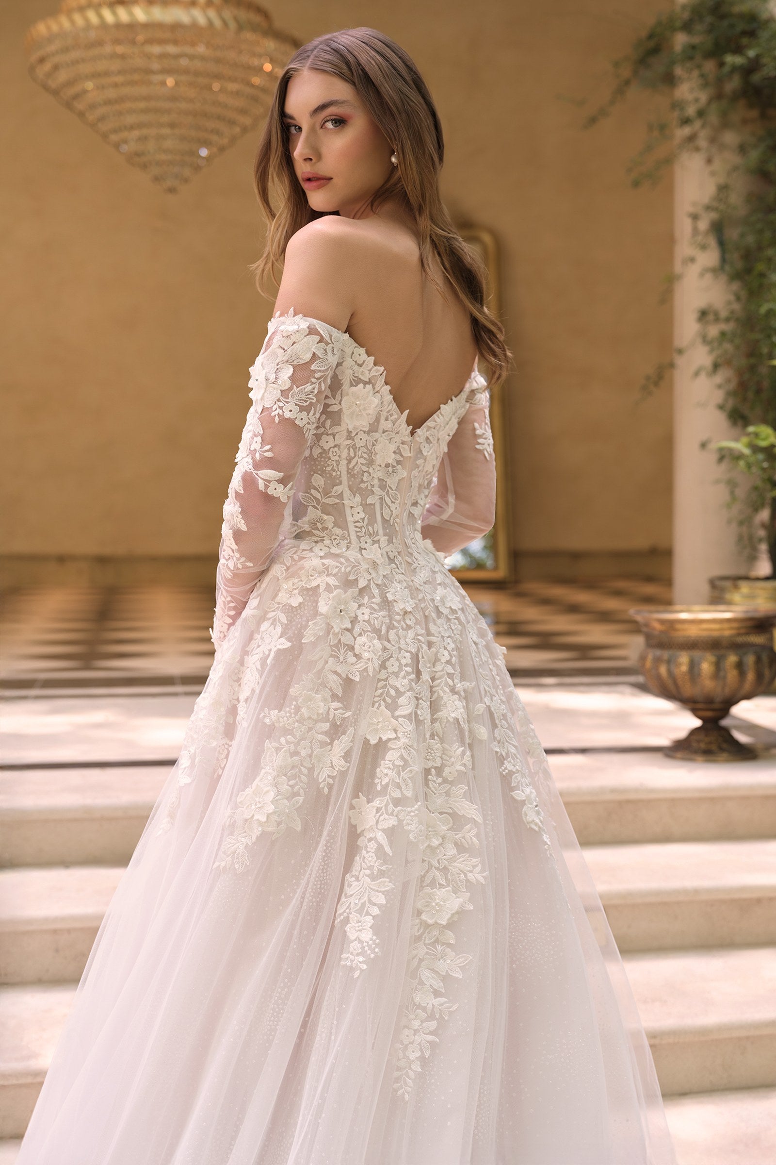 Wedding Dress | Andrea & Leo Wl067 Off the Shoulder Sheer