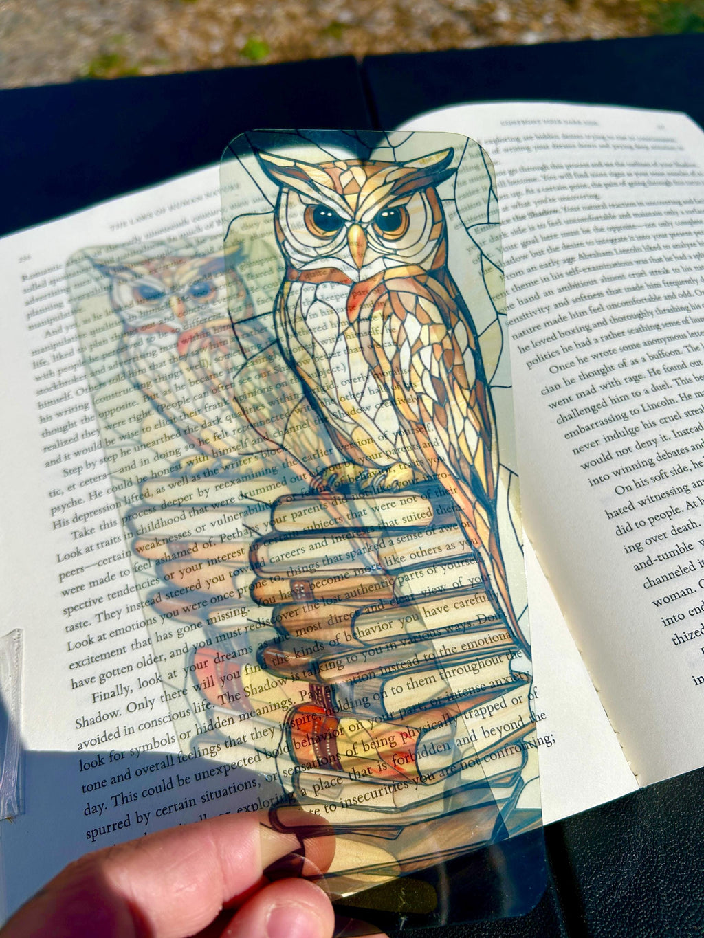 Stained glass owl bookmark with vintage book stack, wise brown owl perched on books is a decorative bookmark made for readers, book lovers, collectors, book clubs, and giftable literary moments. It is designed as a reading accessory for books, journals, planners, and cozy reader gifts.