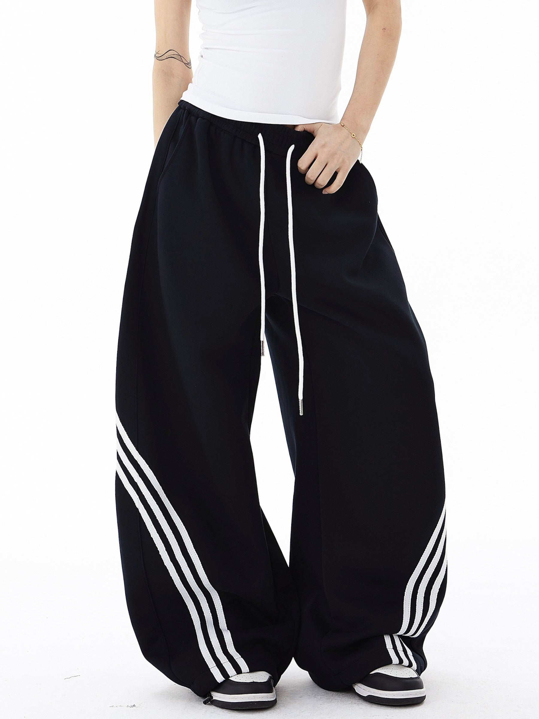Retazos a rayas estilo americano retro para mujer con bloques de color