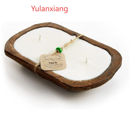 Velas de Lavanda Retro de Madera con Tres Mechas para Aromaterapia