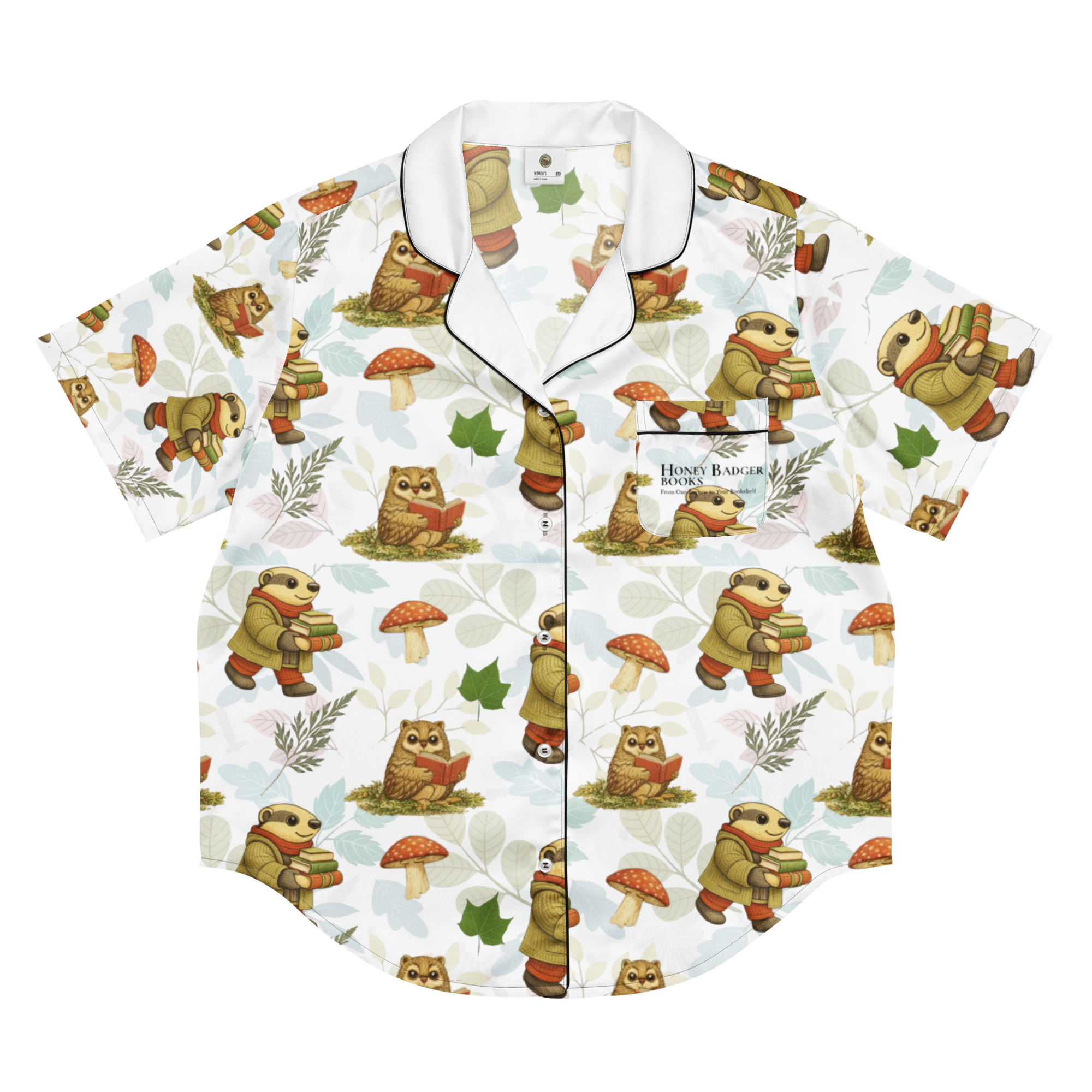 Pajama top (white) Short Sleeve