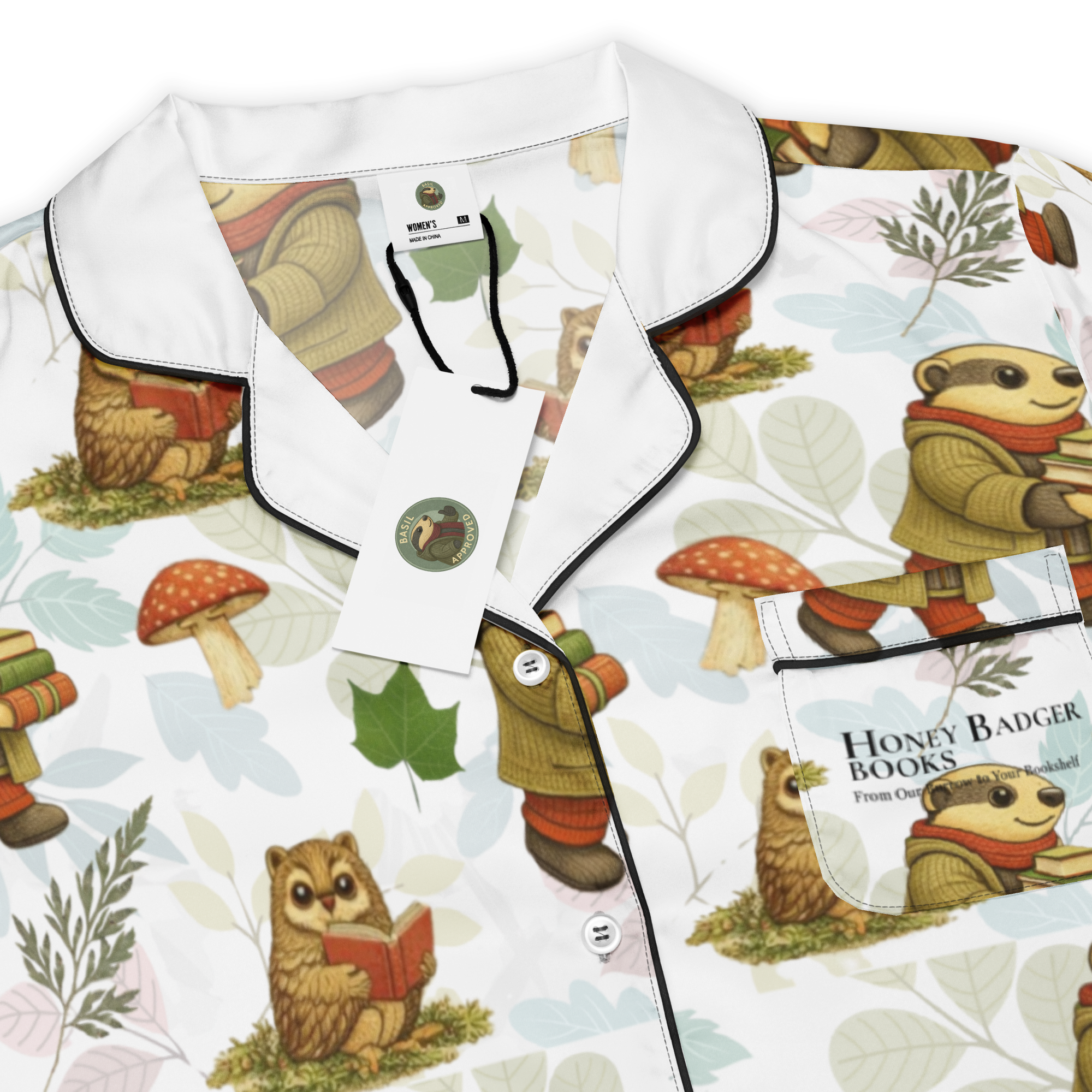 Pajama top (white) Short Sleeve