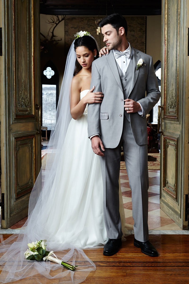 Men's Suit | "aspen" Heather Grey Suit Jacket Notch (separates)