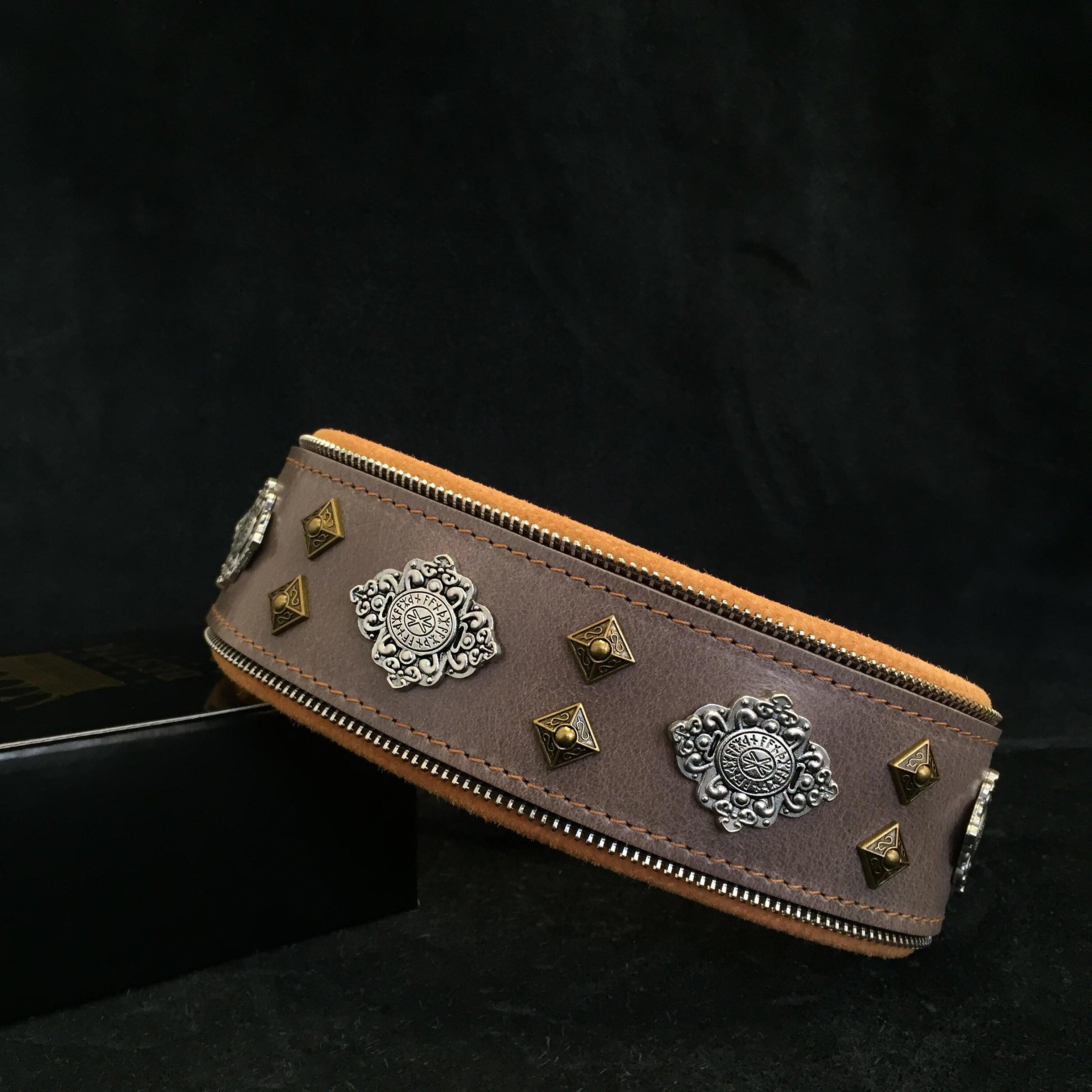 Aztec Grey Dog Collar