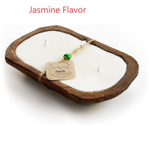 Velas de Lavanda Retro de Madera con Tres Mechas para Aromaterapia