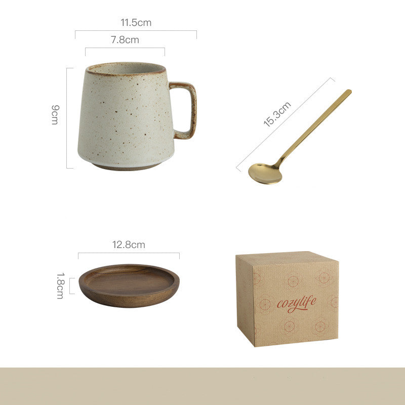 Taza de gres japonesa estilo retro de nicho