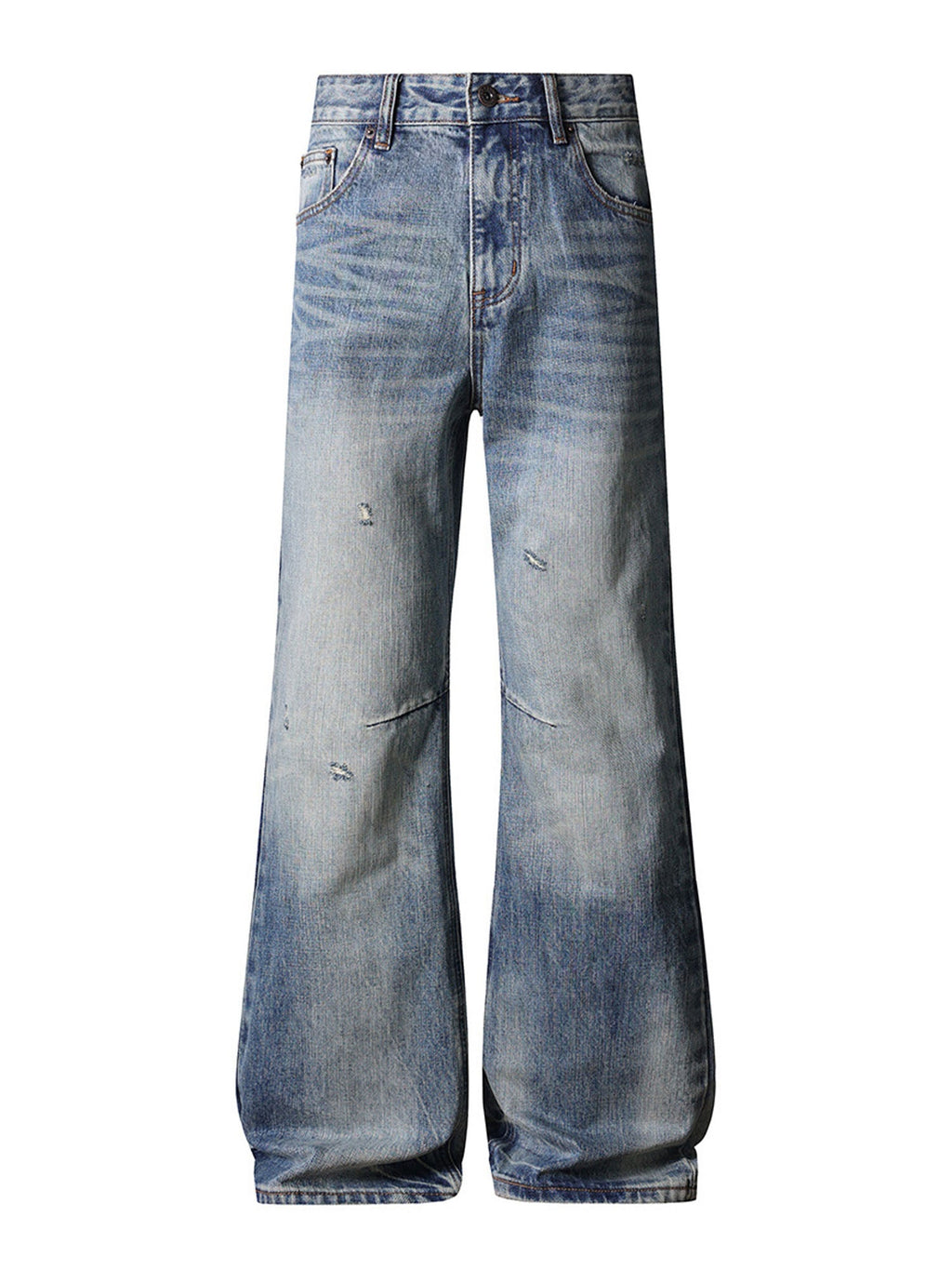 Indigo Distressed Bootcut Denim