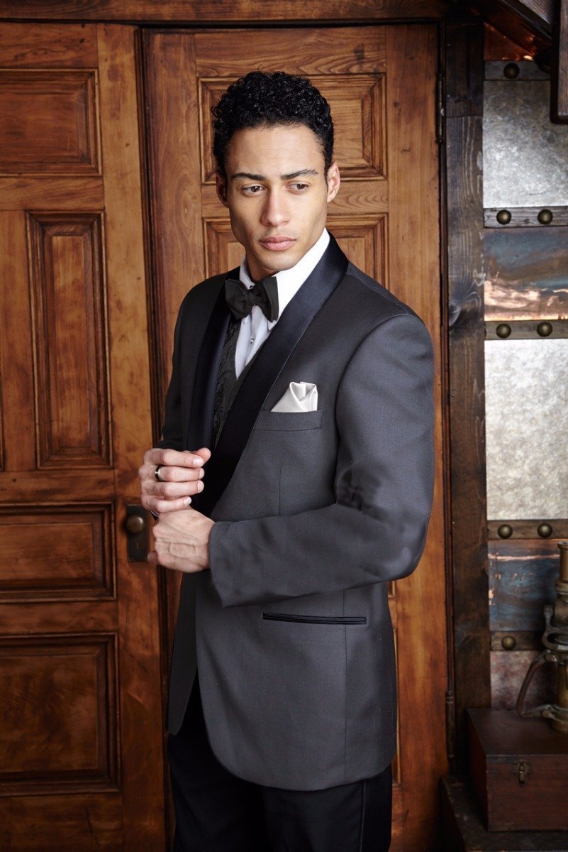 Tuxedo | "bradford" Steel Grey Tuxedo Jacket Shawl (separates)