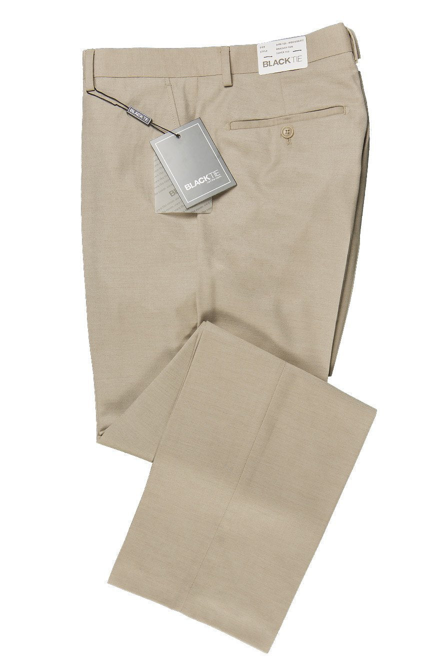 Men's Pants | "bradley" Tan Luxury Wool Blend Suit Pants