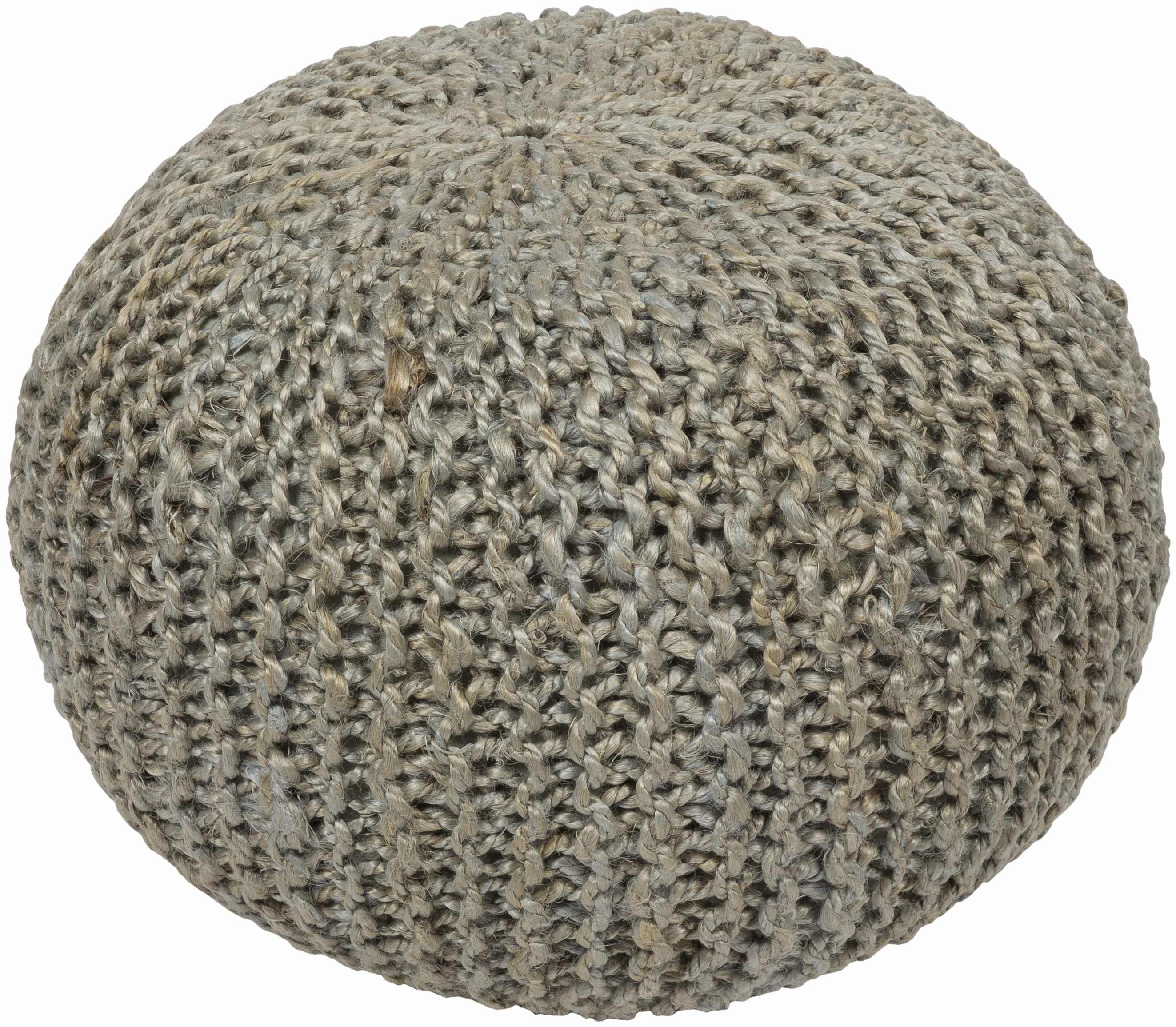 Puf de yute tejido beige Guajiquiro