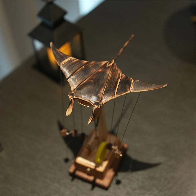電気バイオニックマンタレイオーナメント 動物フィギュア 手作りマンタレイ水泳動作フィギュア リアルな彫刻 ポーチ 屋内棚 オフィス 休日 誕生日向け