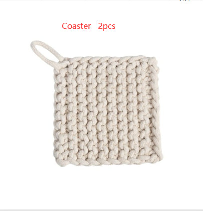 Posavasos de algodón simple hecho a mano/manopla
