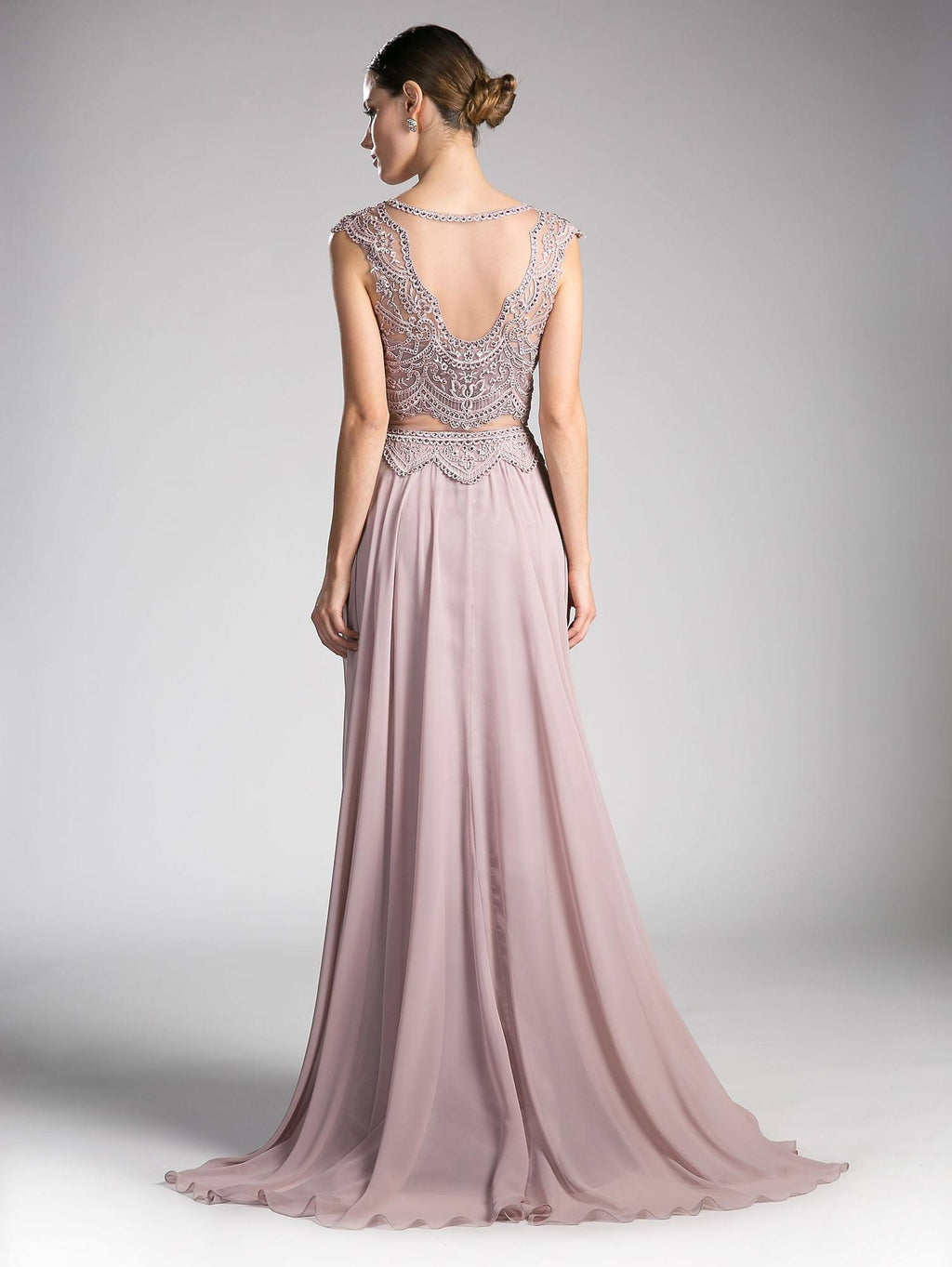 Dress | Cinderella Divine Cd0113 Illusion Beaded Formal Gown Cap
