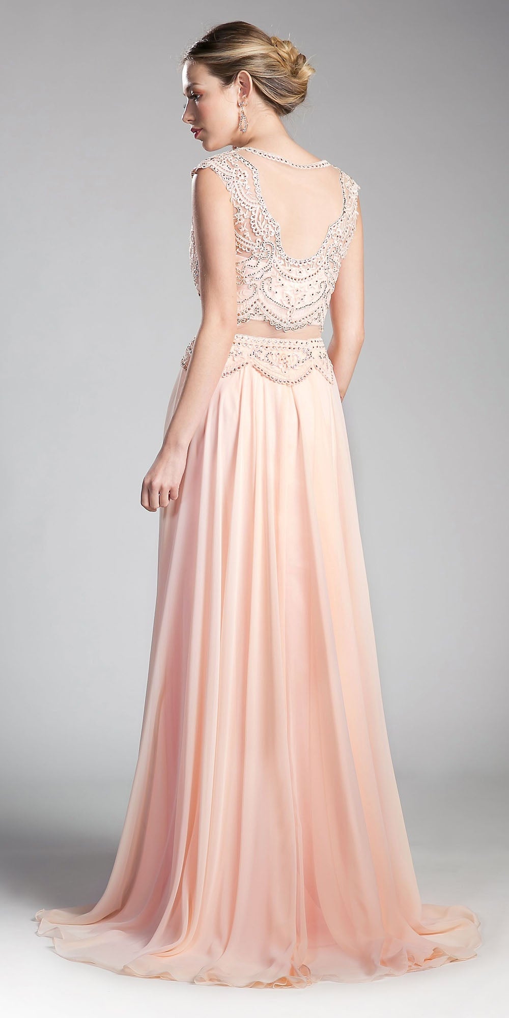 Dress | Cinderella Divine Cd0113 Illusion Beaded Formal Gown Cap