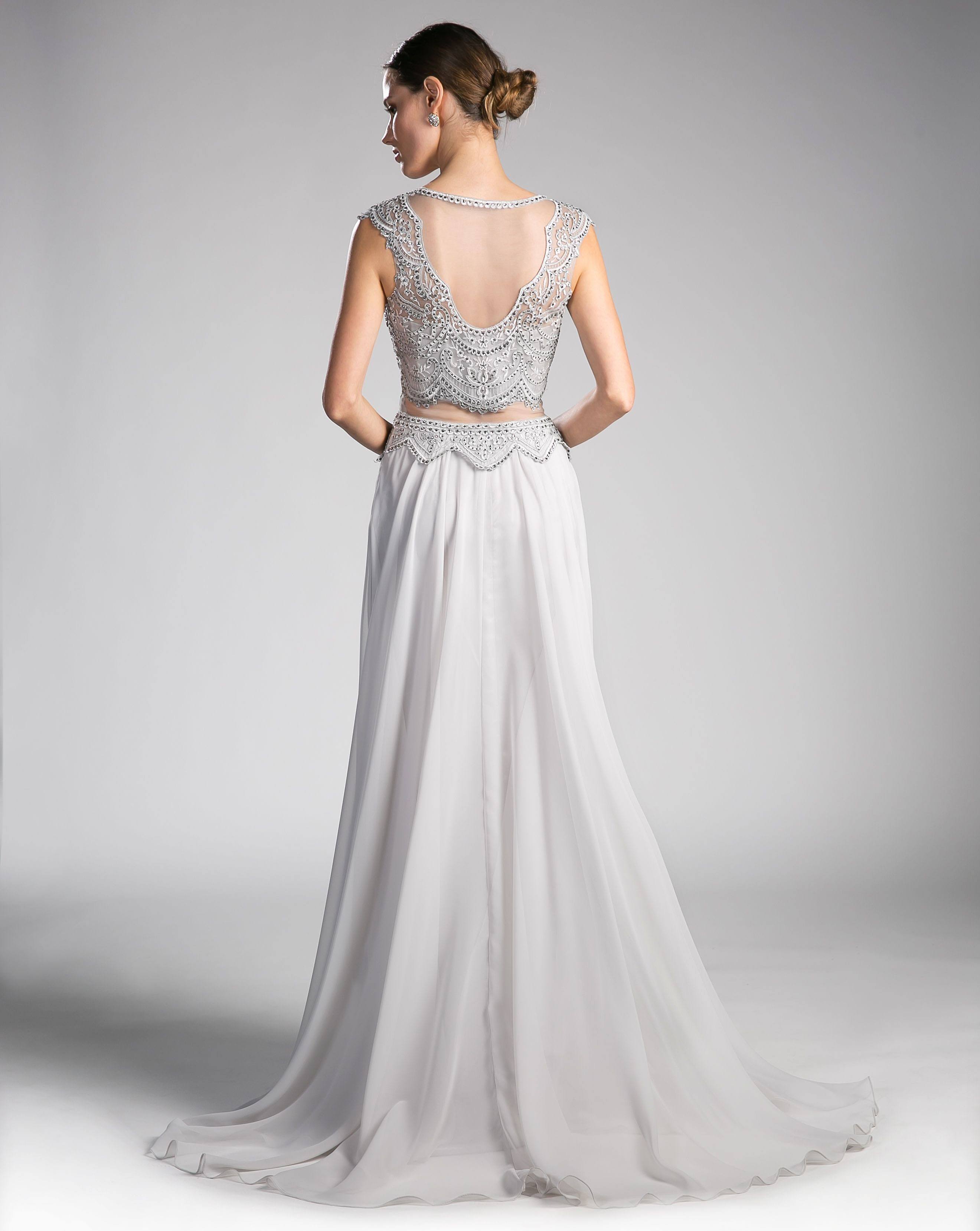 Dress | Cinderella Divine Cd0113 Illusion Beaded Formal Gown Cap