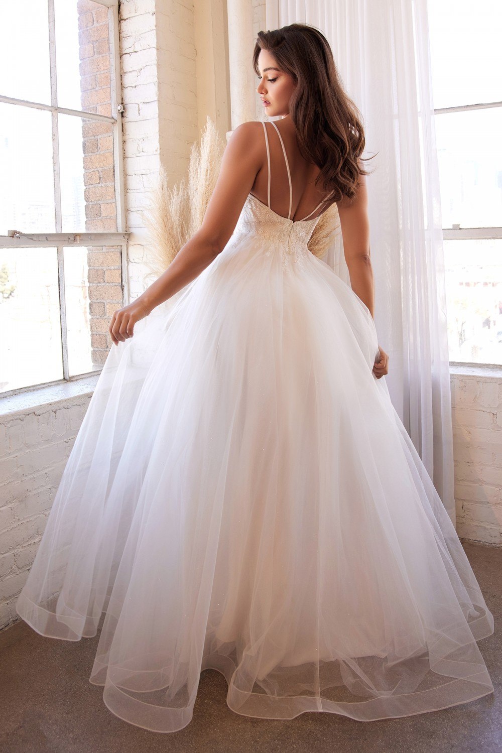 Wedding Dress | Cinderella Divine Cd0154w Long Layered Tulle Dress Beaded
