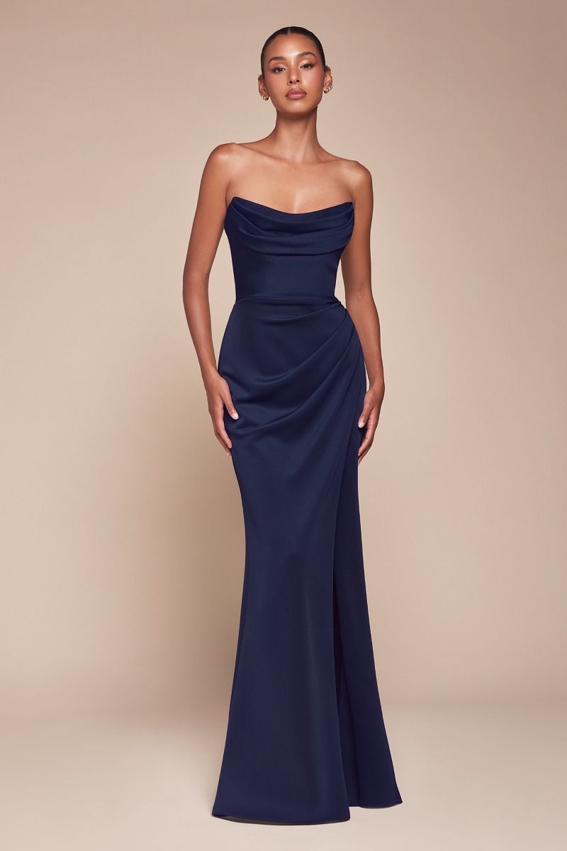 Nightgown | Strapless Neoprene Fitted Gown