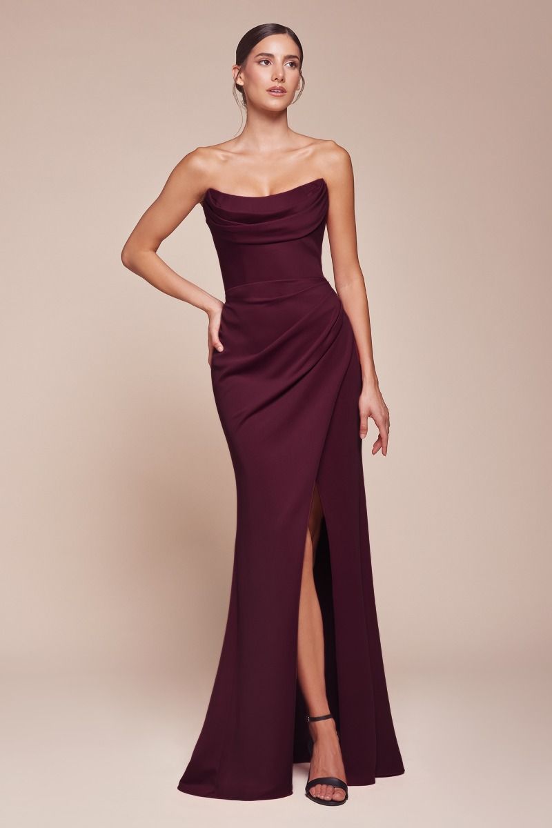 Nightgown | Strapless Neoprene Fitted Gown