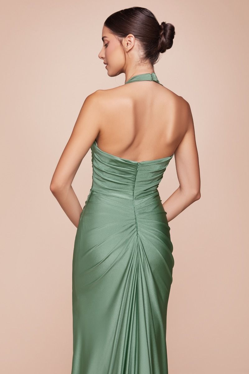 Bridal Party Dress | Ladivine Cd796c Dress Stretch Satin Halter Fitted Curve