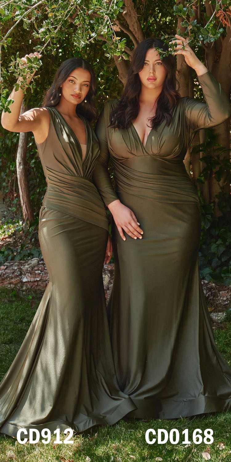 Dress | Cinderella Divine Cd912 Fitted Jersey Gown Ruched Waistline