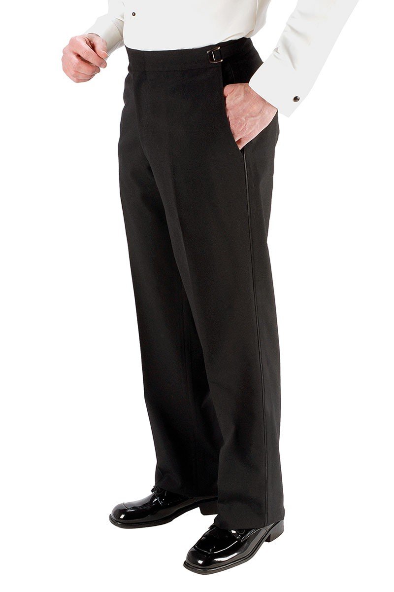 Men's Pants | "christopher" Black Luxury Viscose Blend Tuxedo Pants