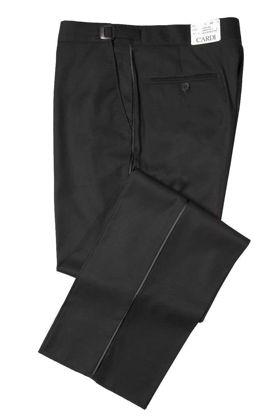 Men's Pants | "christopher" Black Luxury Viscose Blend Tuxedo Pants