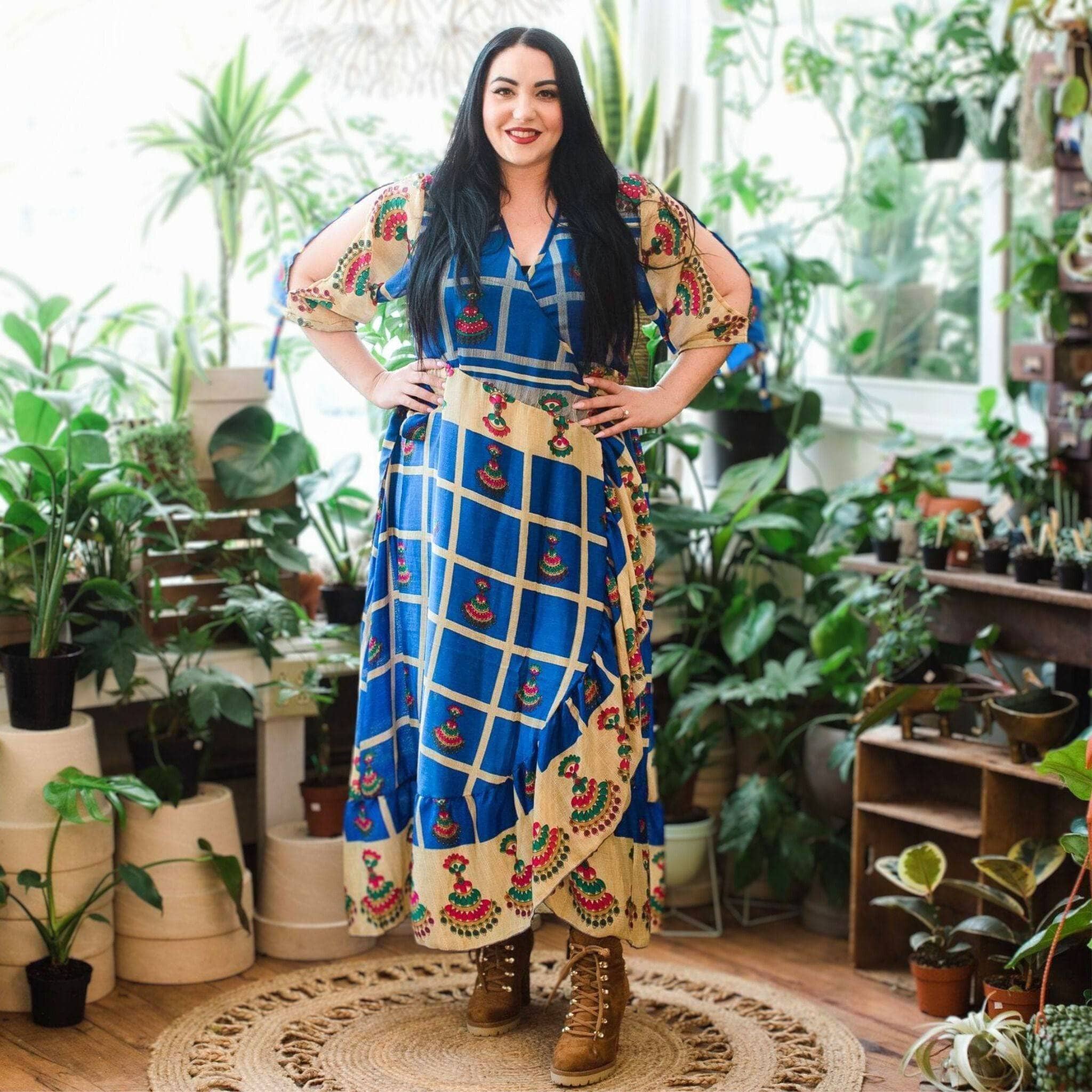 Zaria One Of A Kind Wrap Dress Handmade Sustainable Stunning