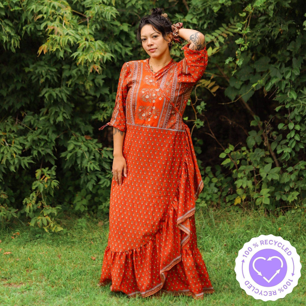 Zaria One Of A Kind Wrap Dress Handmade Sustainable Stunning