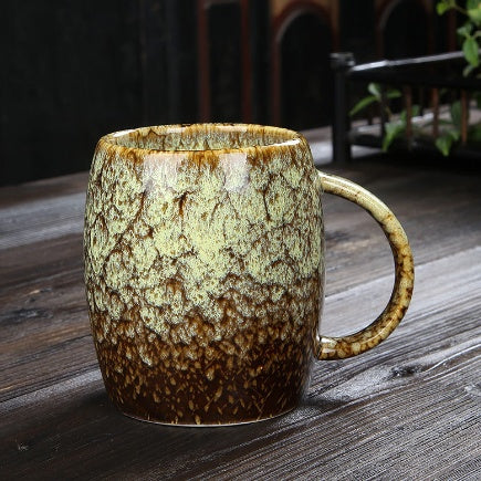 Taza Creativa de Gran Capacidad, Taza de Cerámica Simple para Parejas, Estilo Japonés, Taza de Café Horneada en Horno, Taza para Beber 460ML
