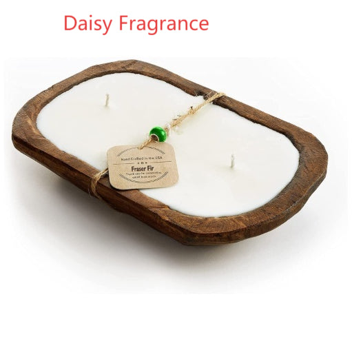 Velas de Lavanda Retro de Madera con Tres Mechas para Aromaterapia