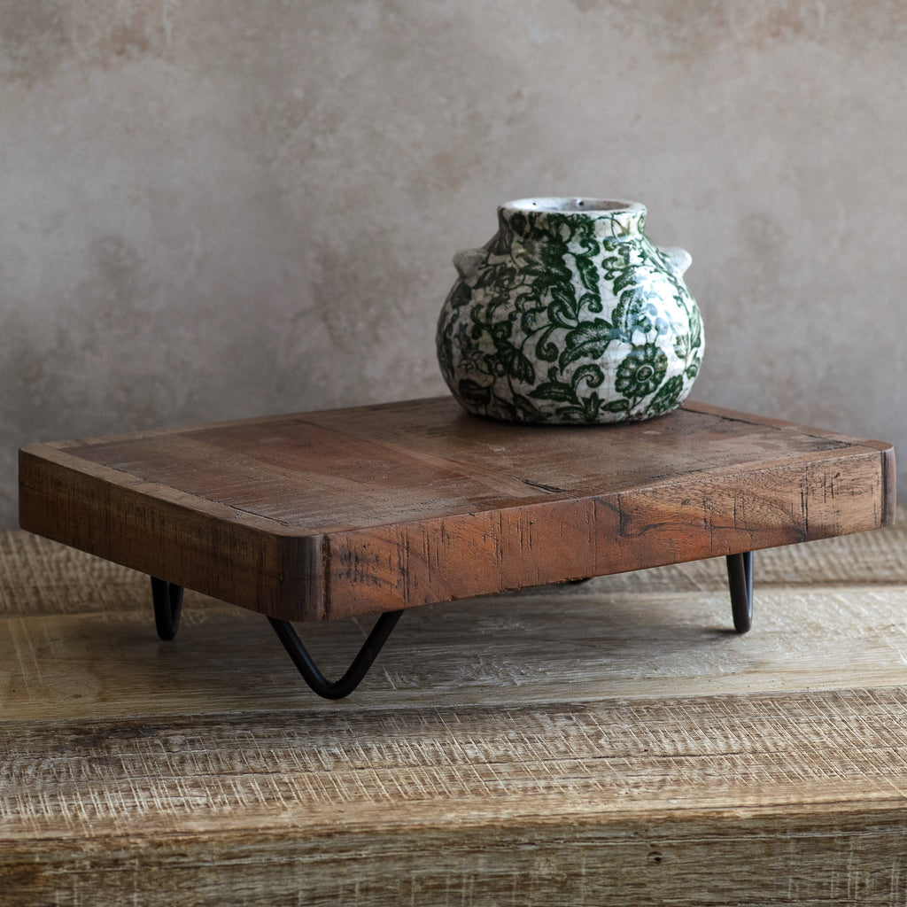Tabletop | Rustic Wood Display Riser with Hairpin Legs