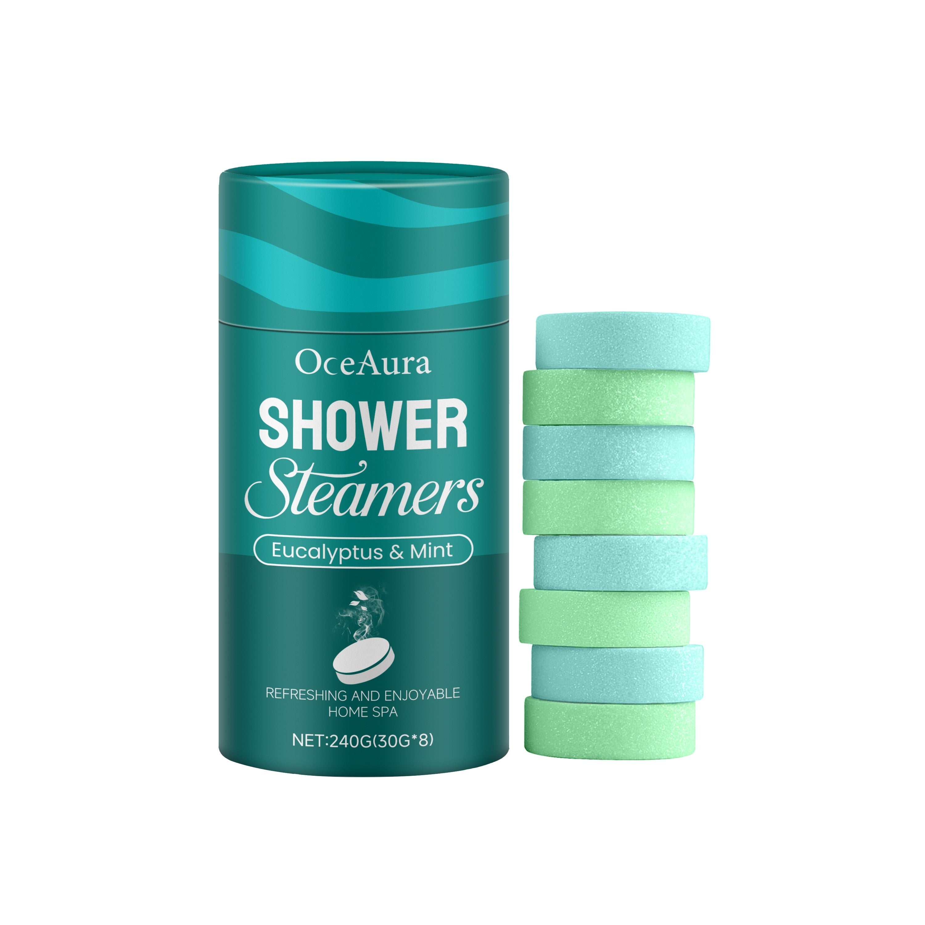 Pastillas Efervescentes de Baño de Eucalipto y Menta para Aromaterapia