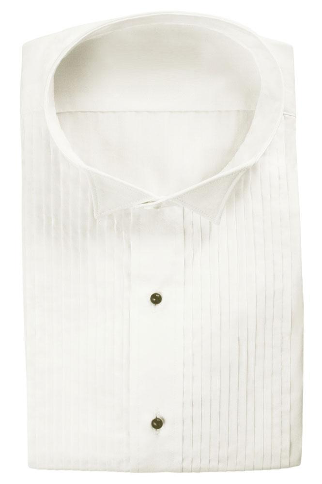 Men's Shirt | "dante" Ivory Pleated Wingtip Tuxedo Classic Fit Shirt