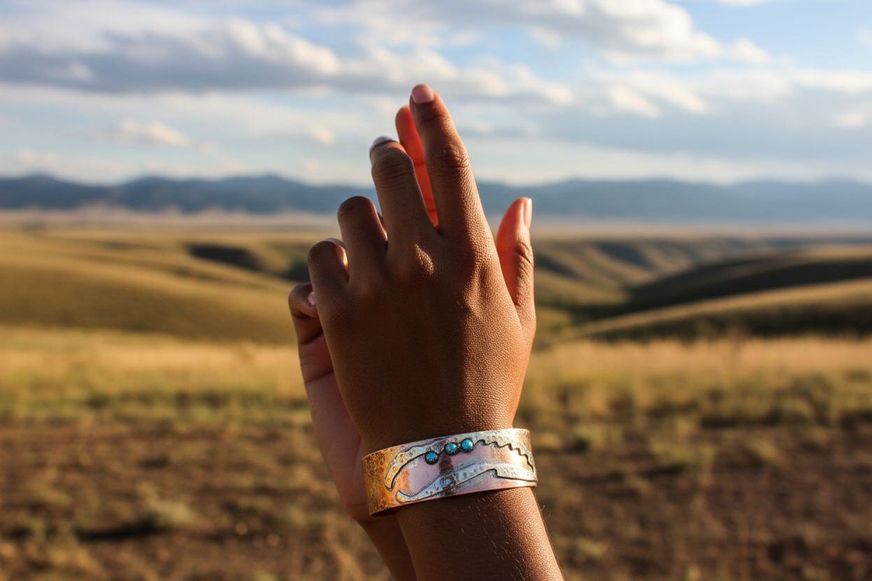Cuff Bracelet | Copper Sculpted Angel Wing Frame Cuff Bracelet