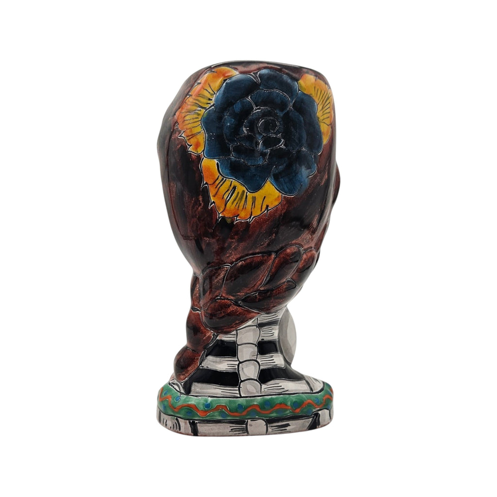 Talavera Planter | Day of the Dead Lady & Bunny Planter