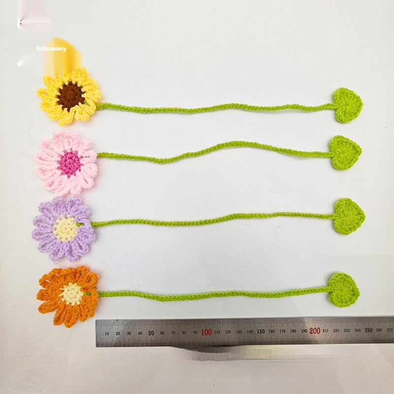 Hand-crocheted Wool Bookmark 4-Strand Milk Cotton