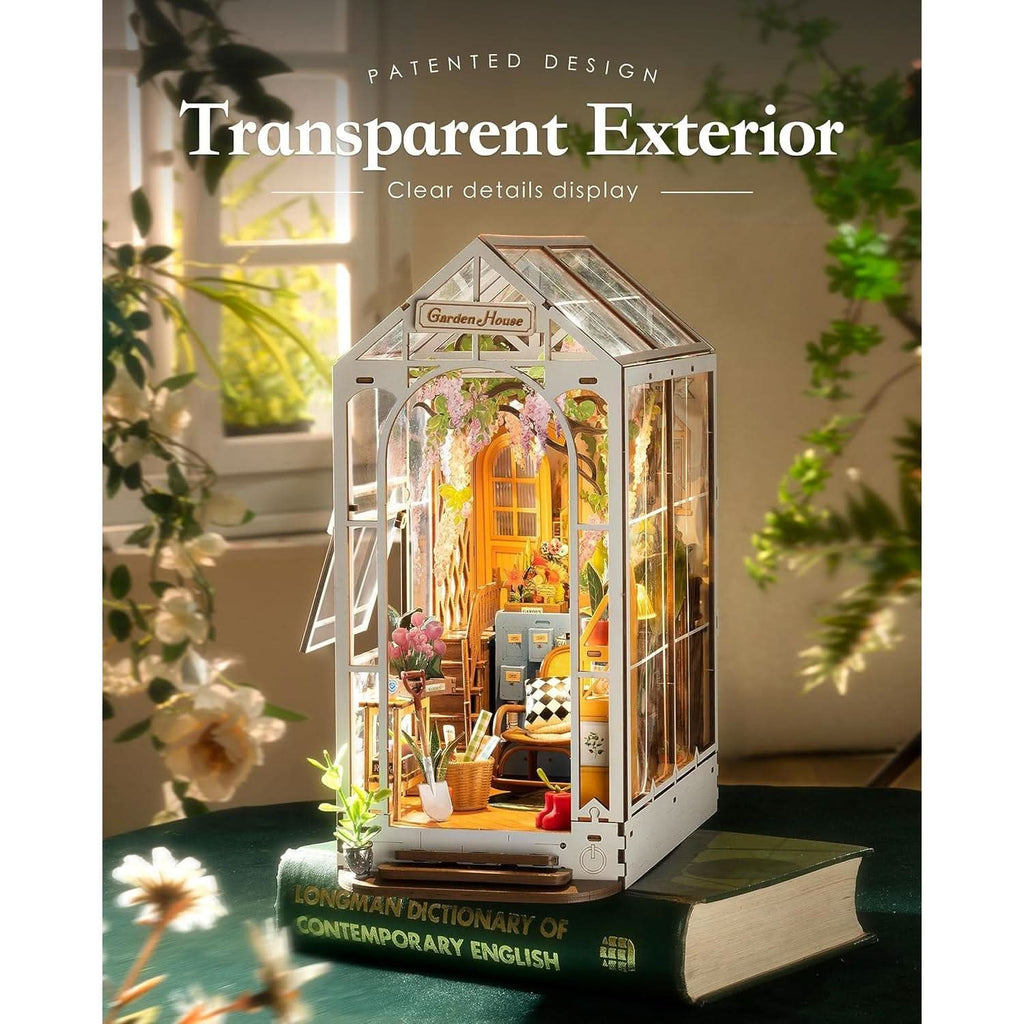 Book Case | Diy Garden House Book Nook Kit with LED
