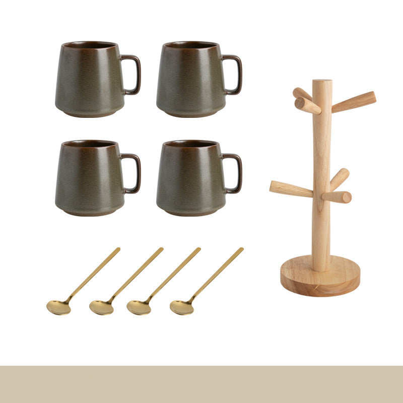 Taza de gres japonesa estilo retro de nicho