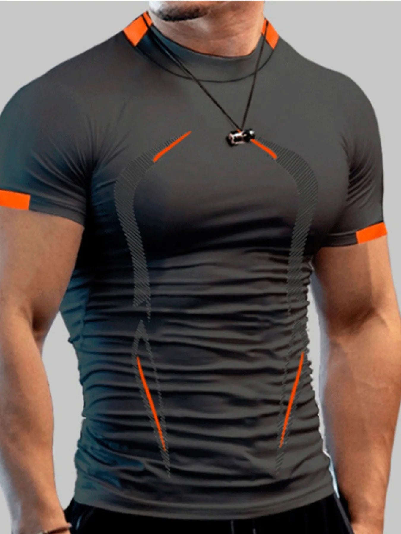 Men's Full Size Mock Neck Short Sleeve Active T-Shirt