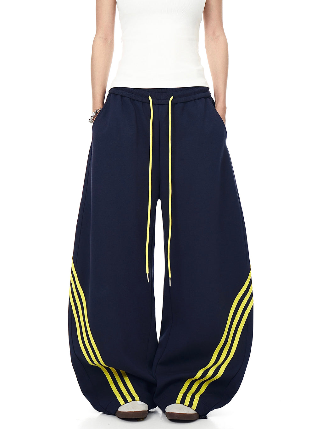 Women's American Style Retro Striped Color Block Patchwork