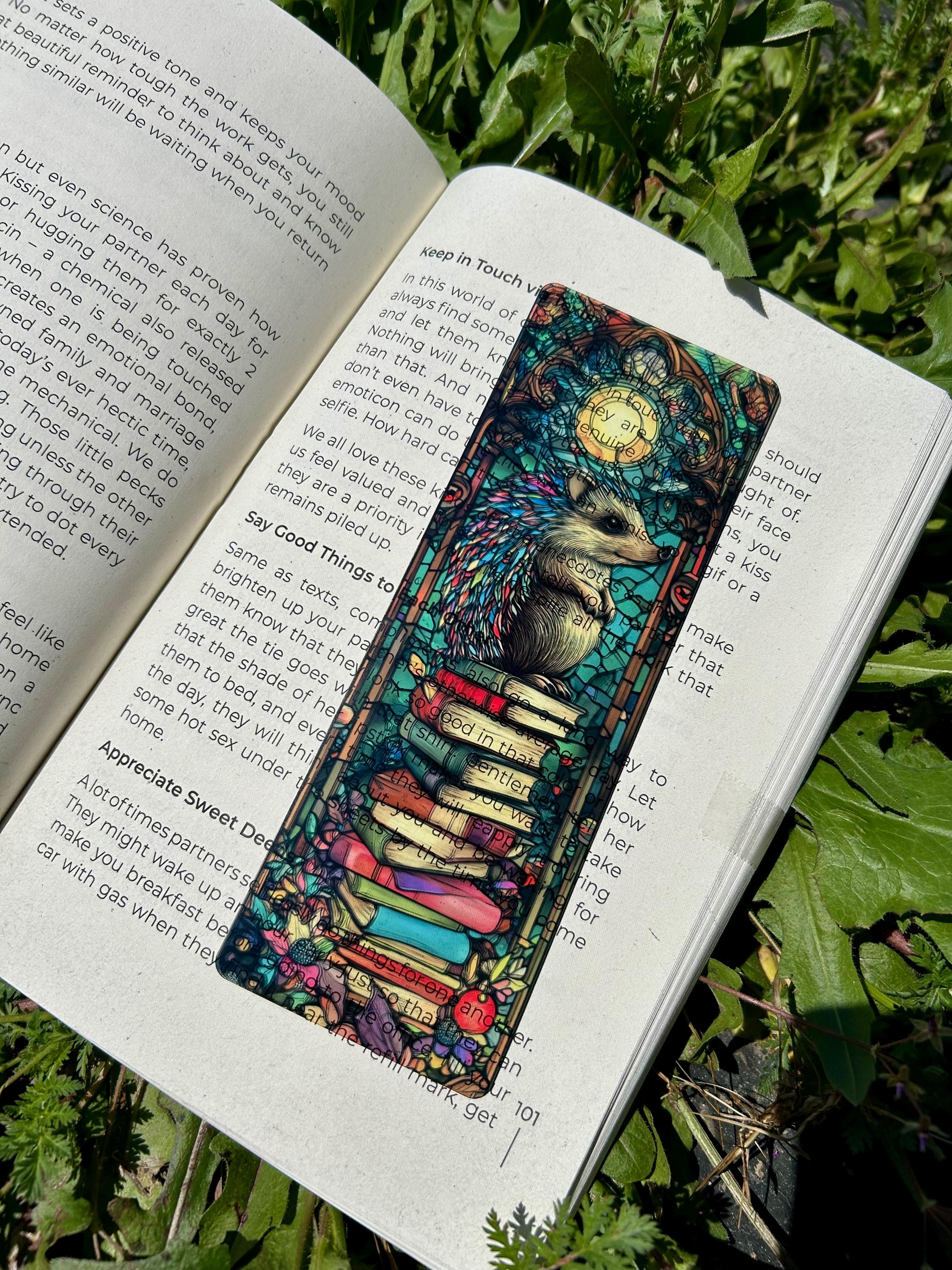 Bookmark | Book Stacked Hedgehog Bookmark